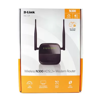 مودم روتر بی سیم دی لینک مدل D-Link DSL-124 ADSL2 Plus