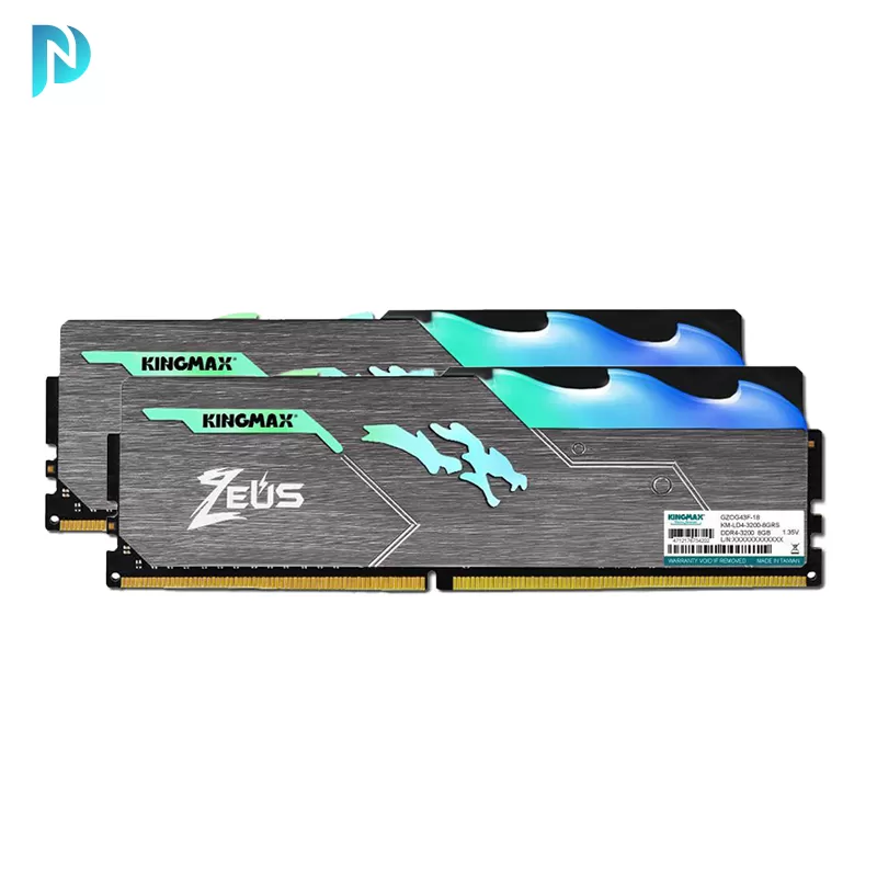 رم کامپیوتر کینگ مکس مدل Kingmax Zeus Dragon RGB 2 x 8GB DDR4 3200Mhz RAM