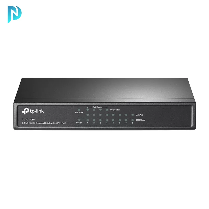 سوئیچ شبکه 8 پورت POE تی پی لینک مدل TP-Link TL-SG1008P V3.0