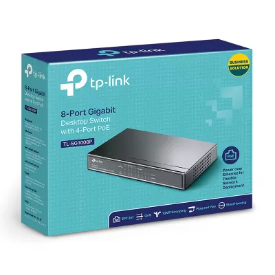 سوئیچ شبکه 8 پورت POE تی پی لینک مدل TP-Link TL-SG1008P V3.0