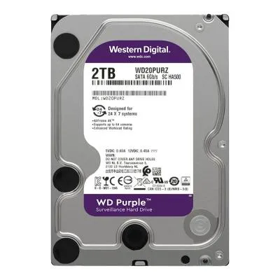 هارد‌ دیسک اینترنال وسترن دیجیتال بنفش مدل ظرفیت 2 ترابایت WD Purple 2TB WD20PURZ