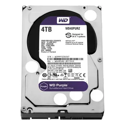 هارد‌ دیسک اینترنال وسترن دیجیتال بنفش ظرفیت 4 ترابایت WD Purple 4TB WD40PURZ