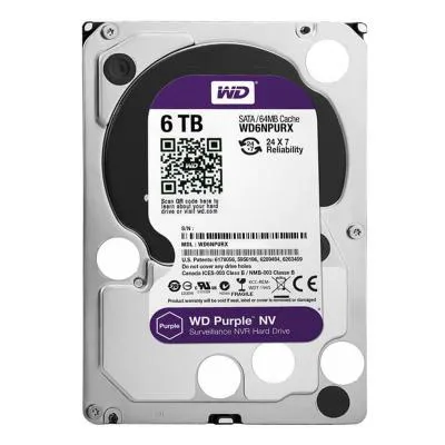هارد‌ دیسک اینترنال وسترن دیجیتال بنفش ظرفیت 6 ترابایت WD Purple 6TB WD6NPURX