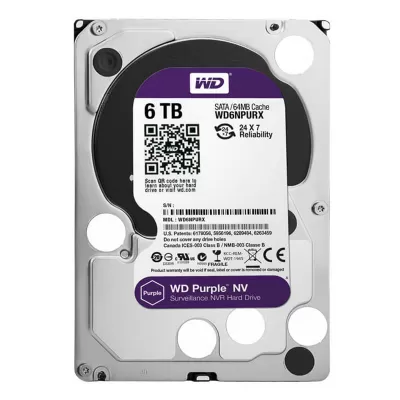 هارد‌ دیسک اینترنال وسترن دیجیتال بنفش ظرفیت 6 ترابایت WD Purple WD63PURZ 6TB