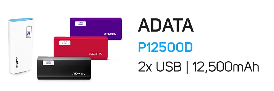 پاور بانک 12500 میلی آمپر ای دیتا مدل ADATA P12500D 12500mAh