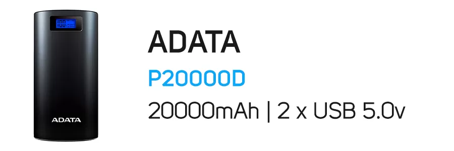 پاور بانک 20000 میلی آمپر ای دیتا مدل ADATA P20000D 20000mAh