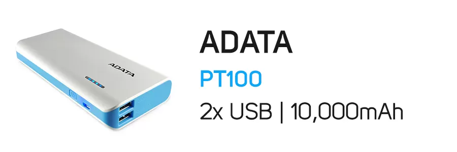 پاور بانک 10000 میلی آمپر ای دیتا مدل ADATA PT100 10000mAh