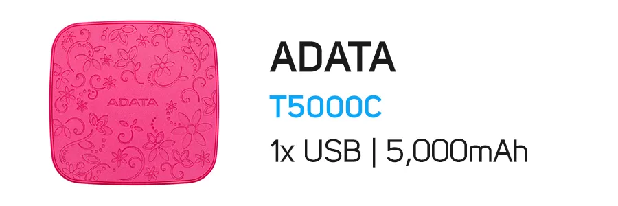 پاور بانک 5000 میلی آمپر ای دیتا مدل ADATA T5000C 5000mAh