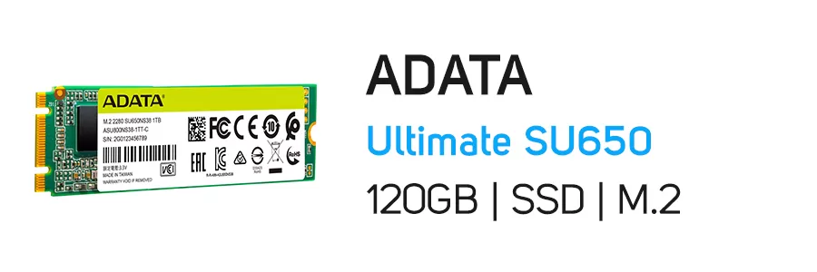 هارد‌ دیسک SSD اینترنال ای دیتا ظرفیت 120 گیگابایت مدل ADATA Ultimate SU650 M.2 120GB