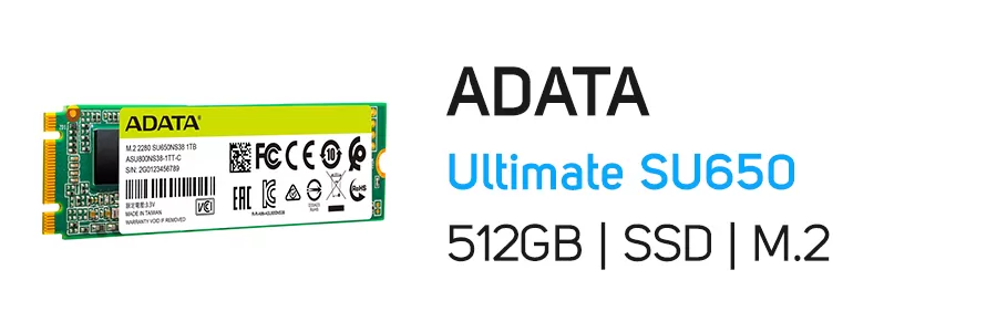 هارد‌ دیسک SSD اینترنال ای دیتا 512 گیگابایت مدل ADATA Ultimate SU650 M.2 512GB
