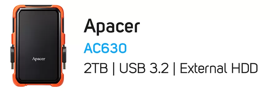هارد‌ دیسک اکسترنال اپیسر 2 ترابایت مدل Apacer AC630 2TB