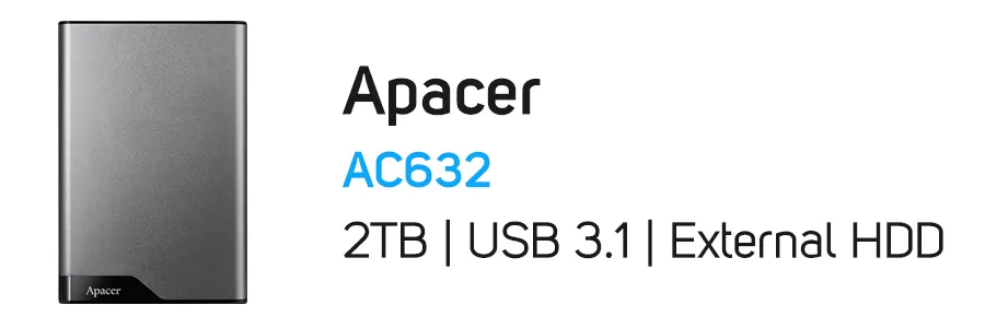 هارد‌ دیسک اکسترنال اپیسر 2 ترابایت مدل Apacer AC632 2TB