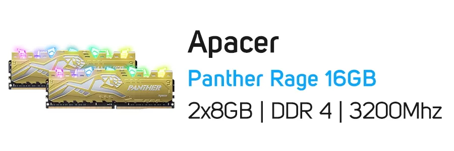 رم کامپیوتر 16 گیگابایت اپیسر Apacer Panther Rage 2 x 8GB DDR4 3200Mhz