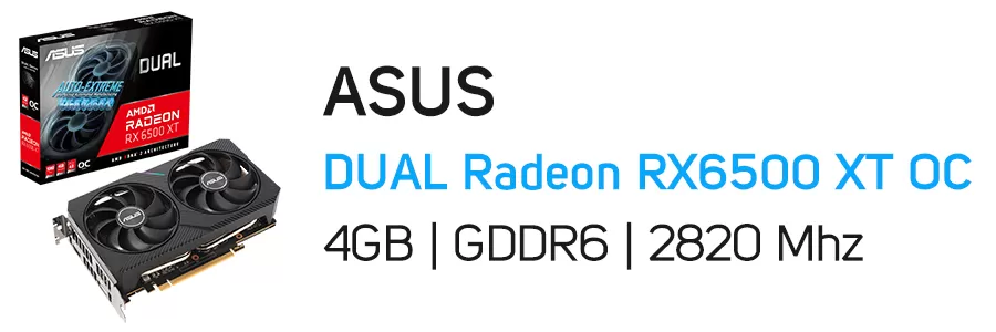 کارت گرافیک ایسوس مدل ASUS DUAL Radeon RX 6500 XT OC Edition 4GB