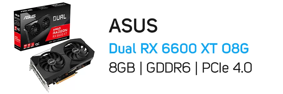 کارت گرافیک گیمینگ ایسوس مدل ASUS Dual RX 6600 XT O8G 8GB