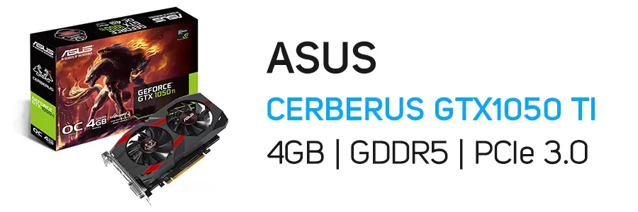 کارت گرافیک ایسوس مدل ASUS GeForce CERBERUS GTX 1050 TI O4G 4GB