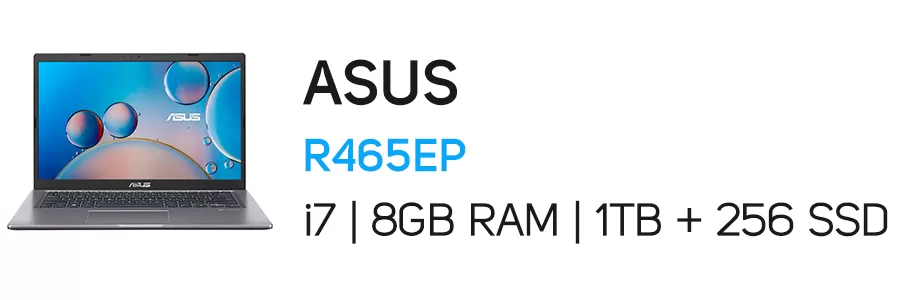 لپ تاپ ایسوس مدل ASUS R465EP i7 8GB 1TB + 256GB SSD