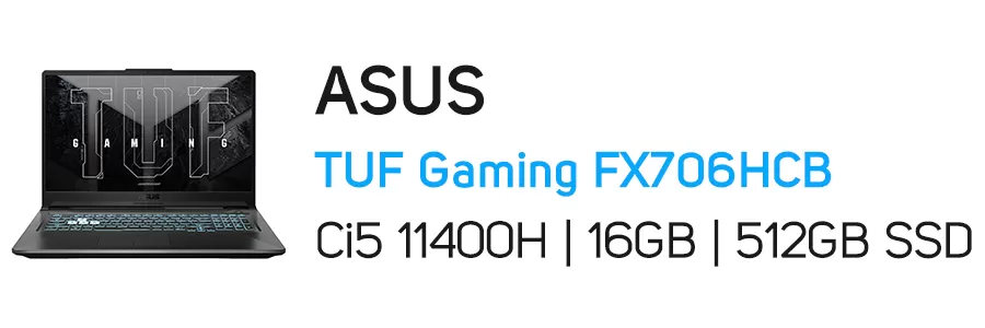 لپ تاپ گیمینگ ایسوس مدل ASUS TUF Gaming FX706HCB i5 16GB 512GB SSD