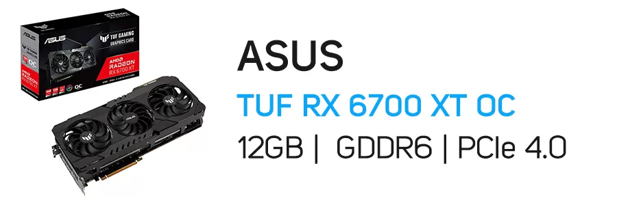 کارت گرافیک گیمینگ ایسوس مدل ASUS TUF Radeon RX 6700 XT OC GAMING 12GB