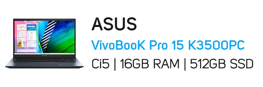 لپ تاپ ایسوس مدل ASUS VivoBooK Pro 15 K3500PC i5 16GB 512GB SSD