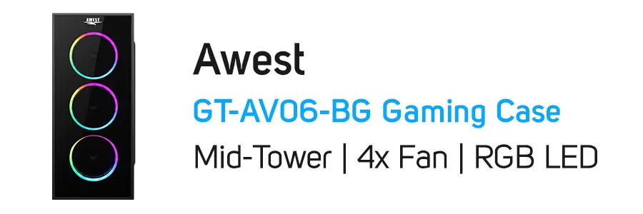 کیس کامپیوتر گیمینگ اوست مدل Awest GT-AV06-BG