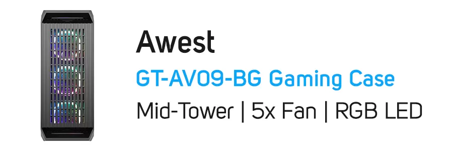 کیس کامپیوتر گیمینگ اوست مدل Awest GT-AV09-BG