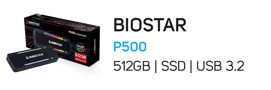 حافظه اکسترنال SSD بایوستار 512 گیگابایت مدل BIOSTAR P500 512GB