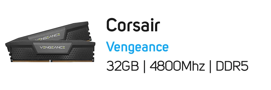رم کامپیوتر 32 گیگابایت کورسیر مدل CORSAIR Vengeance 32GB (2x16GB) DDR5 4800Mhz
