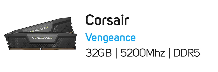 رم کامپیوتر 32 گیگابایت کورسیر مدل CORSAIR Vengeance 32GB (2x16GB) DDR5 5200Mhz