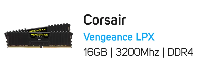 رم کامپیوتر 16 گیگابایت کورسیر مدل CORSAIR Vengeance LPX 16GB (2x8GB) DDR4 3200Mhz