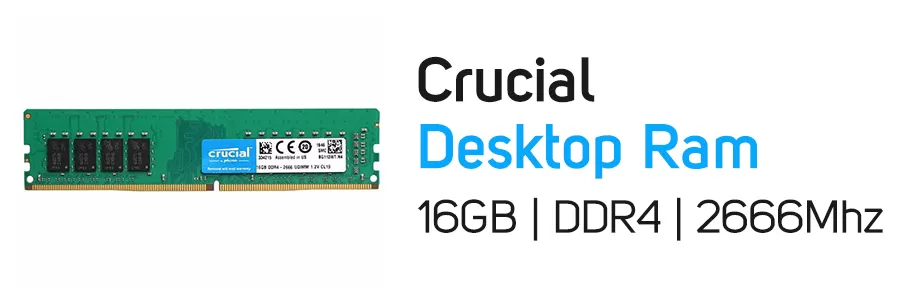 رم کامپیوتر 16 گیگابایت کروشیال Crucial 16GB DDR4 2666Mhz