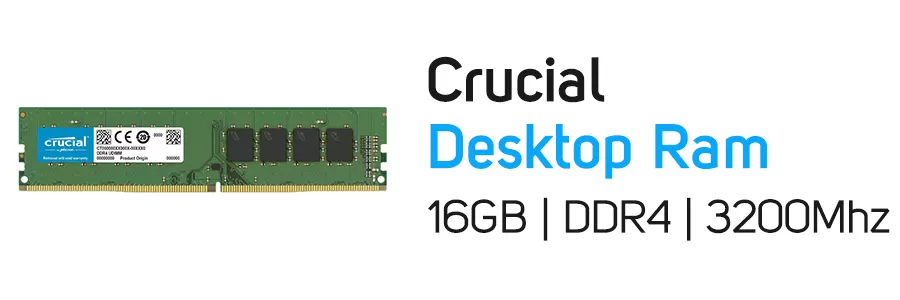 رم کامپیوتر 16 گیگابایت کروشیال Crucial 16GB DDR4 3200Mhz