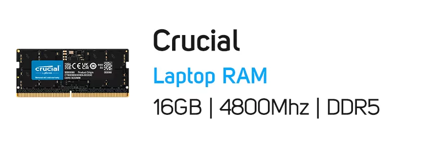 حافظه رم لپ تاپ 16 گیگابایت کروشیال Crucial 16GB DDR5 4800Mhz
