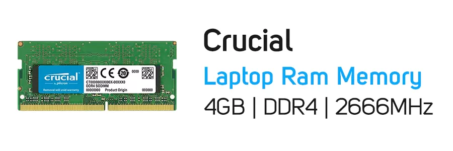 حافظه رم لپ تاپ 4 گیگابایت کروشیال Crucial 4GB DDR4 2666Mhz