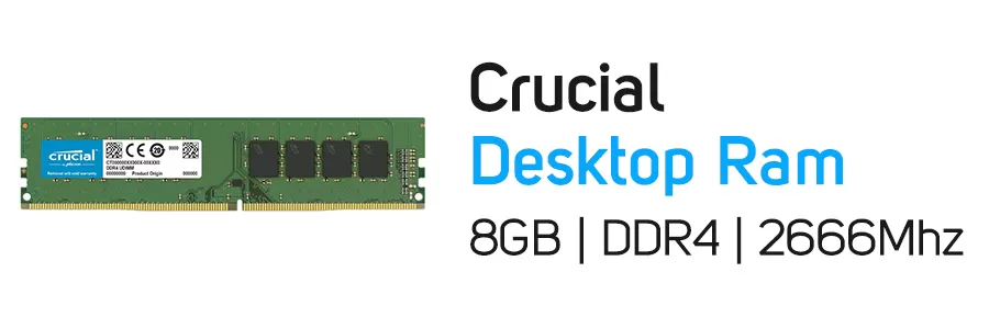 رم کامپیوتر 8 گیگابایت کروشیال Crucial 8GB DDR4 2666Mhz