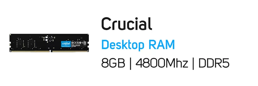 حافظه رم کامپیوتر دسکتاپ 8 گیگابایت کروشیال Crucial 8GB DDR5 4800Mhz