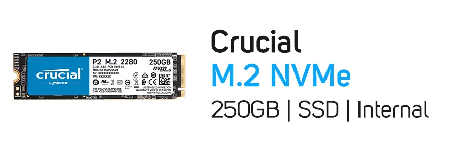 هارد‌ دیسک اینترنال SSD کروشیال ظرفیت 250 گیگابایت مدل Crucial P2 M.2 2280 250GB NVMe
