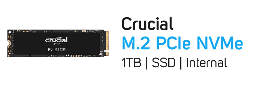 حافظه اینترنال SSD کروشیال ظرفیت 1 ترابایت مدل Crucial P5 M.2 2280 1TB PCIe NVMe