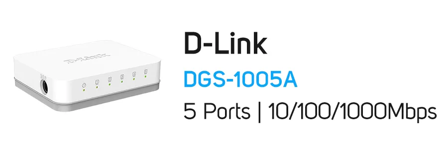 سوئیچ شبکه 5 پورت گیگابیت غیر مدیریتی دی لینک مدل D-Link DGS-1005A Unmanaged