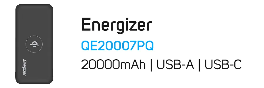 پاور بانک 20000 میلی آمپر انرجایزر مدل Energizer QE20007PQ 20000mAh