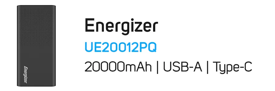 پاور بانک 20000 میلی آمپر انرجایزر مدل Energizer UE20011PQ 20000mAh