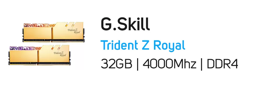 رم کامپیوتر 32 گیگابایت جی اسکیل مدل G.SKILL Trident Z Royal 32GB 4000MHz DDR4
