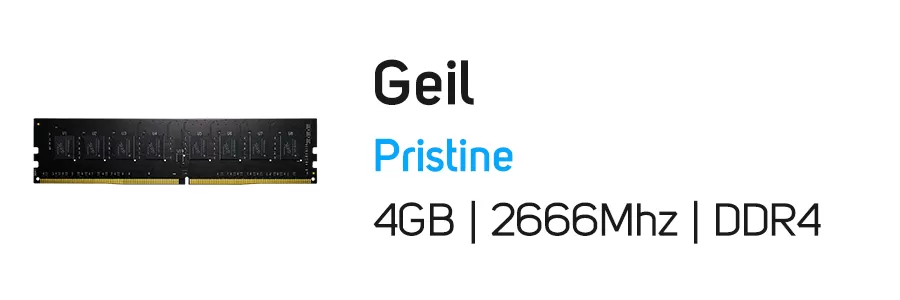 حافظه رم کامپیوتر 4 گیگابایت گیل مدل Geil Pristine 4GB DDR4 2666Mhz