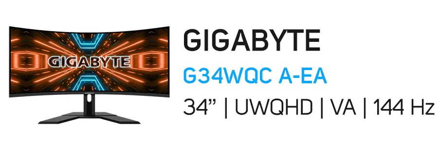 مانیتور گیمینگ منحنی 34 اینچ گیگابایت مدل GIGABYTE G34WQC A-EA