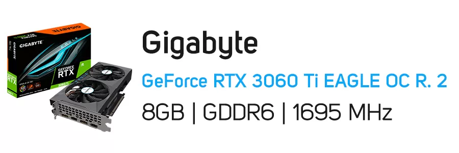 کارت گرافیک گیمینگ گیگابایت مدل Gigabyte GeForce RTX 3060 Ti EAGLE OC 8G Rev. 2.0