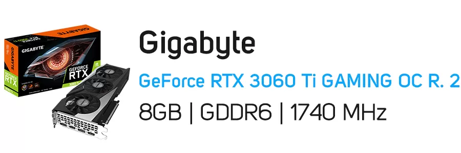 کارت گرافیک گیمینگ گیگابایت مدل Gigabyte GeForce RTX 3060 Ti GAMING OC 8G Rev. 2.0