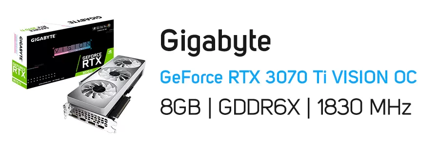 کارت گرافیک گیمینگ گیگابایت مدل Gigabyte GeForce RTX 3070 Ti VISION OC 8G