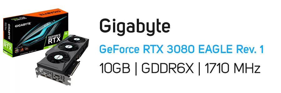 کارت گرافیک گیمینگ گیگابایت مدل GIGABYTE GeForce RTX 3080 EAGLE 10G Rev 1.0