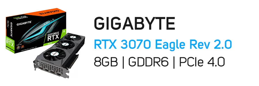کارت گرافیک گیمینگ گیگابایت مدل GIGABYTE GeForce RTX3070 EAGLE 8G Rev2.0 8GB