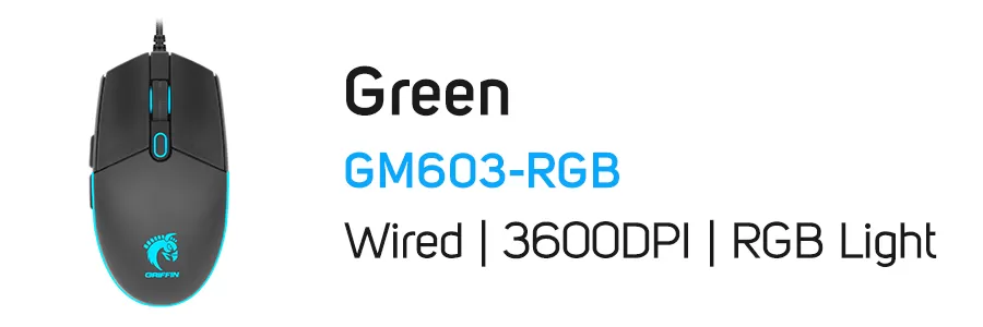 ماوس با سیم گیمینگ گرین مدل Green GM603-RGB